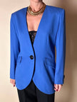 Blazer vintage Yves Saint Laurent in lana blu cobalto