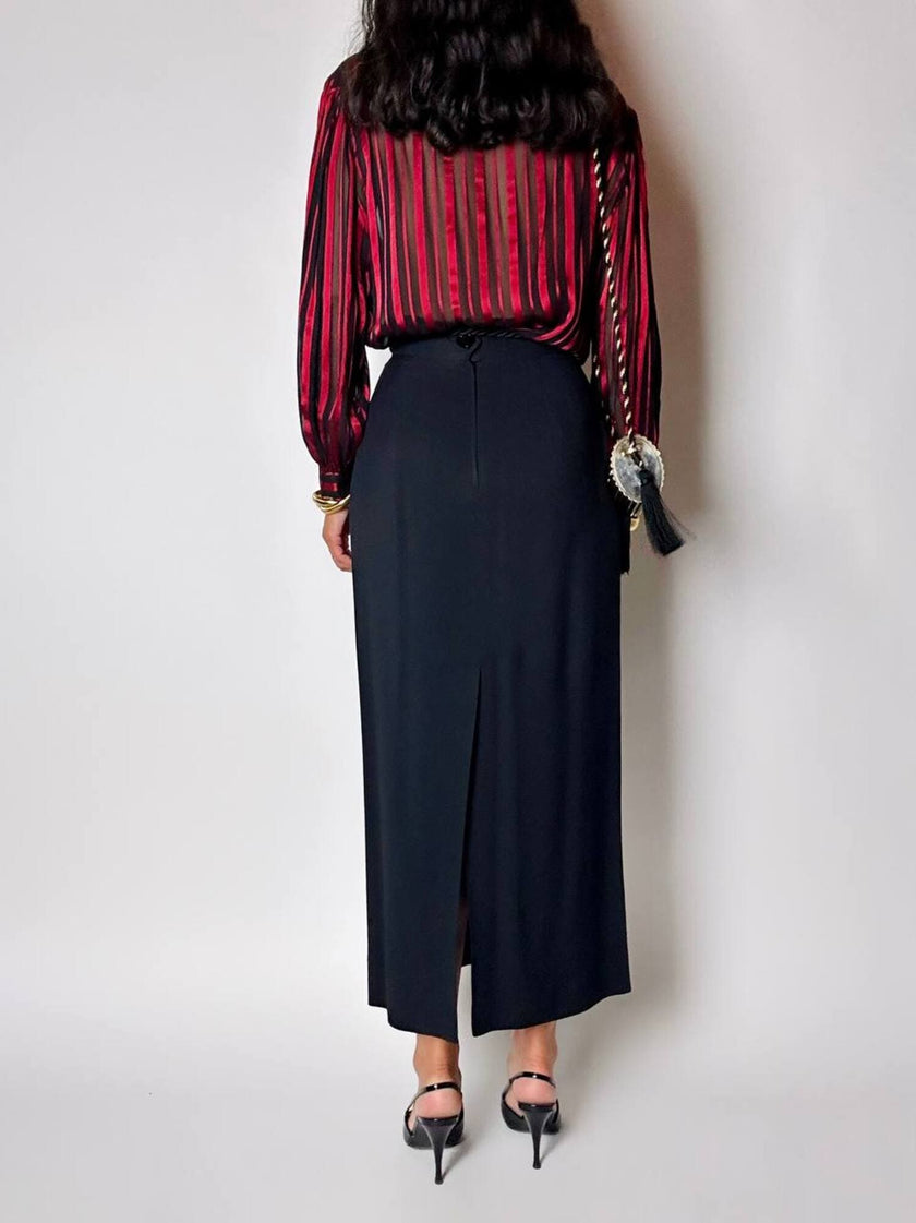 Gonna a tubino vintage Moschino Cheap and Chic con bottone a forma di cuore