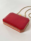 Borsa vintage Sgargi forma ottagonale in lizard rossa con tracolla in catena