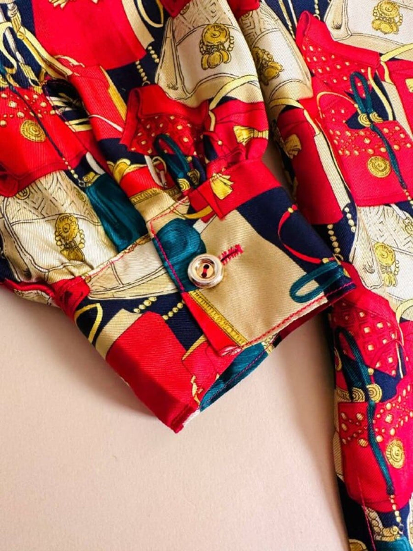 Camicia sartoriale in drill di seta fantasia mini bag