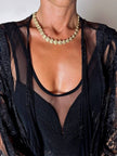 Vintage Degerny necklace with ornate gold hearts