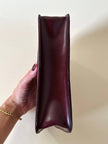 Fendissime handbag in burgundy brushed leather with gold chain jewel handle and detachable shoulder strap