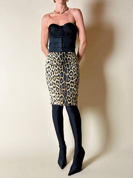 Bustier in raso nero con inserto di tulle