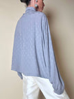 Camicia in seta Jacquard gray con logo YSL allover