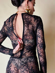 Jumpsuit con staffe in pizzo nero “La Perla”