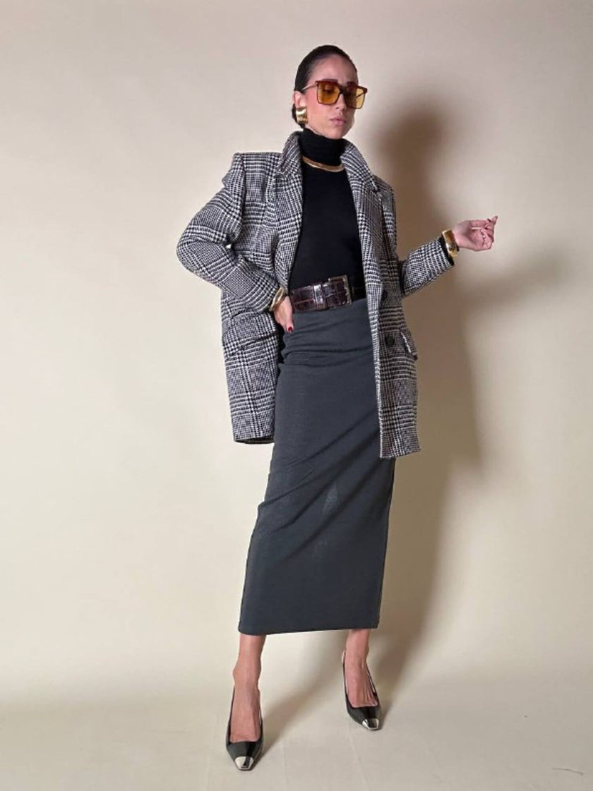 Blazer doppiopetto in lana principe di Galles “Yves Saint Laurent”