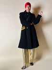 Cappotto nero con maxi bottoni gioiello multicolor “Yves Saint Laurent”