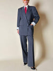 Tailleur gessato in lana grigio antracite “Yves Saint Laurent”