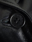 Cappotto/Robe Manteau vintage in pelle nera con spacco posteriore The Bomb
