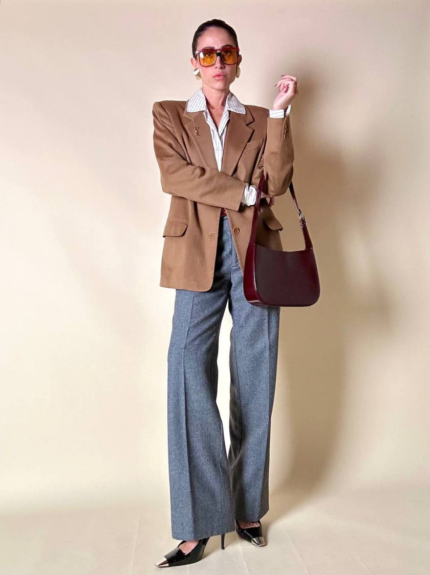 Pantalone classico in lana grisaglia “Yves Saint Laurent”