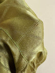 Camicia in seta jacquard verde oliva con motivo a losanghe