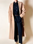 Cappotto vintage Kamaé modello vestaglia in lana e cachemire cammello chiaro