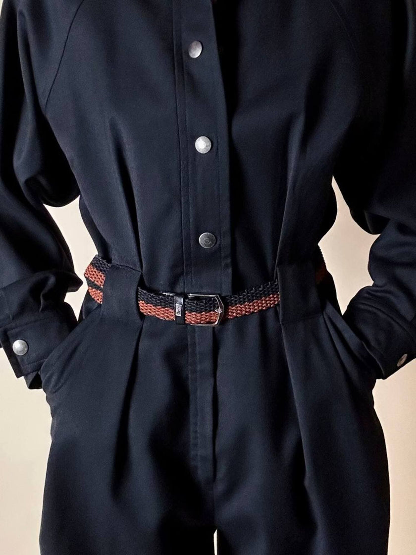Jumpsuit vintage Yves Saint Laurent in lana nera