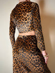 Gonna lunga con top in coordinato in velluto animalier “Roman’s”
