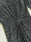 Abito in chiffon nero e lamé argento