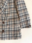 Guy Laroche Sportswear glen check wool double-breasted blazer with leather and metal buttons