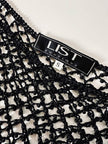 Maglia gioiello vintage List in rete operata con microperline nere