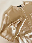 Camicia in raso di seta color champagne con bottoni i madreperla Carinissima