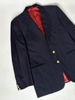 Blazer vintage Enrico Coveri You Young in rasato di lana blu notte con bottoni dorati