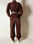 Cintura vintage Yves Saint Laurent in pelle marrone con maxi fibbia in resina