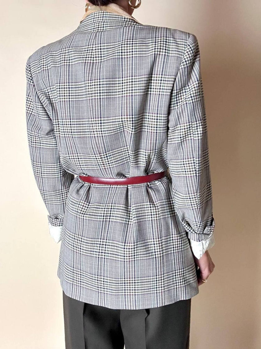 Blazer Yves Saint Laurent in rasato di lana principe di Galles