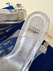 Slingback vintage a punta in plexi e strass argento Stuart Weitzman