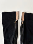 Stivali cuissard vintage Gucci in canvas nero  con zip posteriore e dettaglio bambù