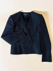 Mini blazer doppiopetto gessato in lana nera “Salvatore Ferragamo”