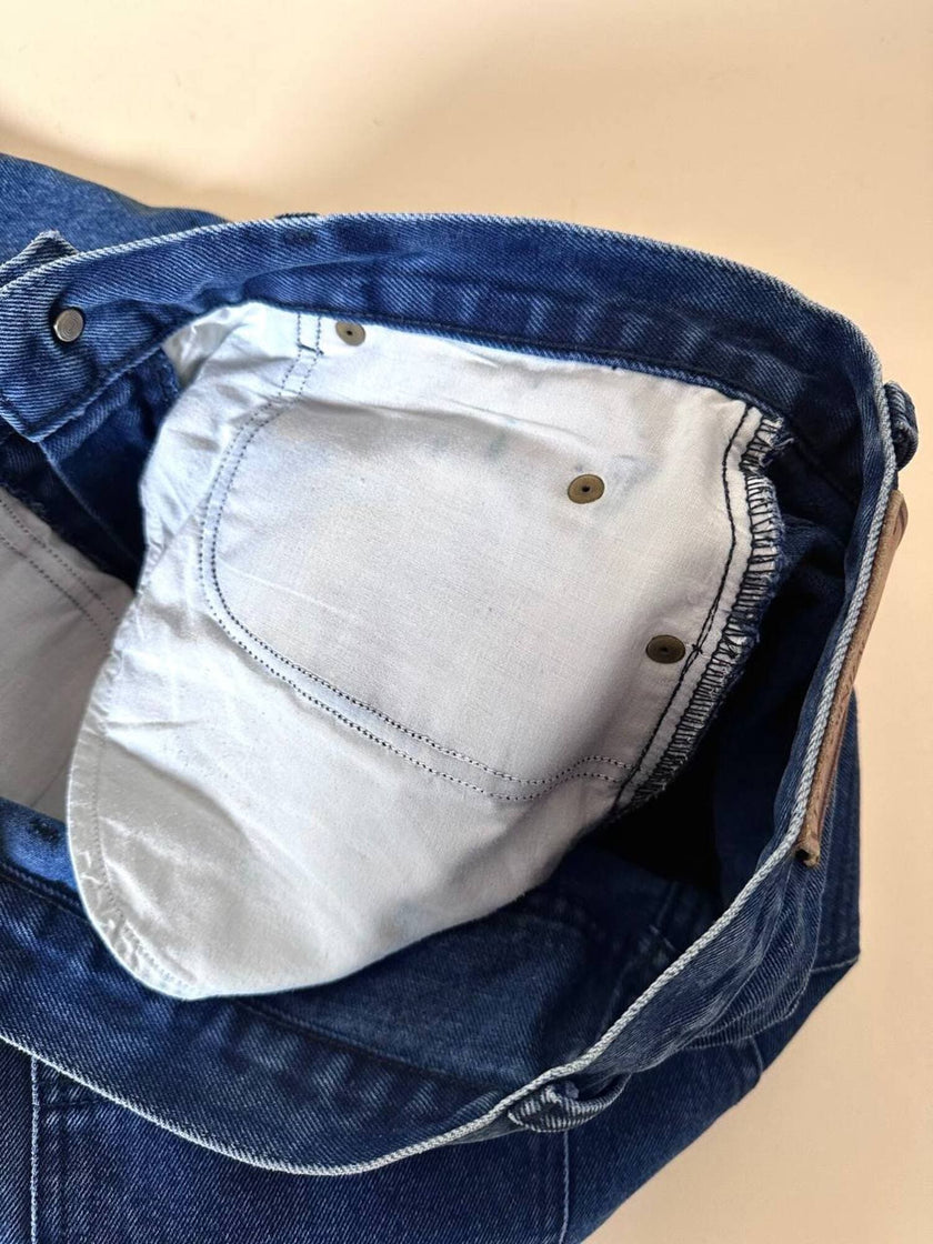 Jeans Yves Saint Laurent Vintage Boy-Friend in Denim Blu Scuro Slavato