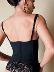 Bustier con guêpière in pizzo nero e seta “La Perla”