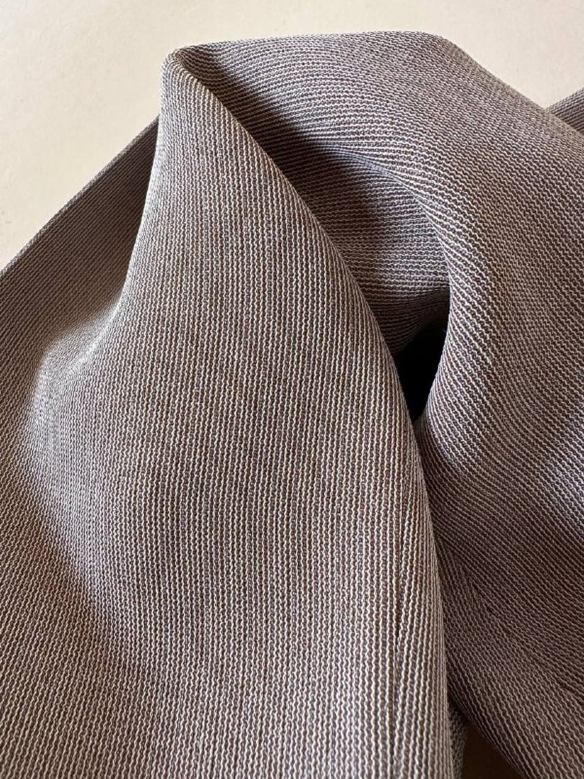 Pantalone Studio 0001 Ferré a vita alta con pince in tessuto operato greige
