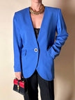 Blazer vintage Yves Saint Laurent in lana blu cobalto