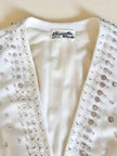 Gilet in crêpe bianco con paillettes ricamate “Brunella Mode”