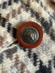 Guy Laroche Sportswear glen check wool double-breasted blazer with leather and metal buttons