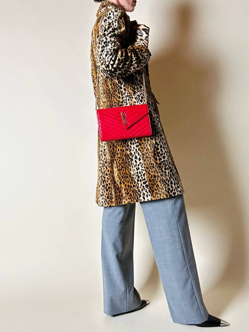 Cappotto leopardato in eco cavallino