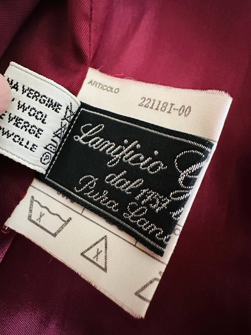Cappotto Doppiopetto Vintage Arpa in Lana Borgogna – Lanificio G.B. Conte