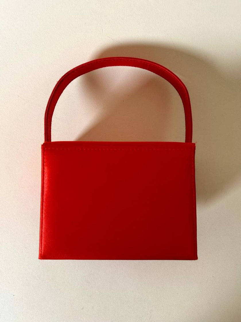 Mini bag in raso rosso “Versace Profumi”