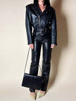 Pantalone vintage Gucci modello a sigaretta in pelle nera