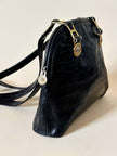 Borsa nera in pelle stampa coccodrillo “Gianni Versace”