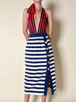 Longuette a righe bianche e blu con bottoni dorati “Yves Saint Laurent”