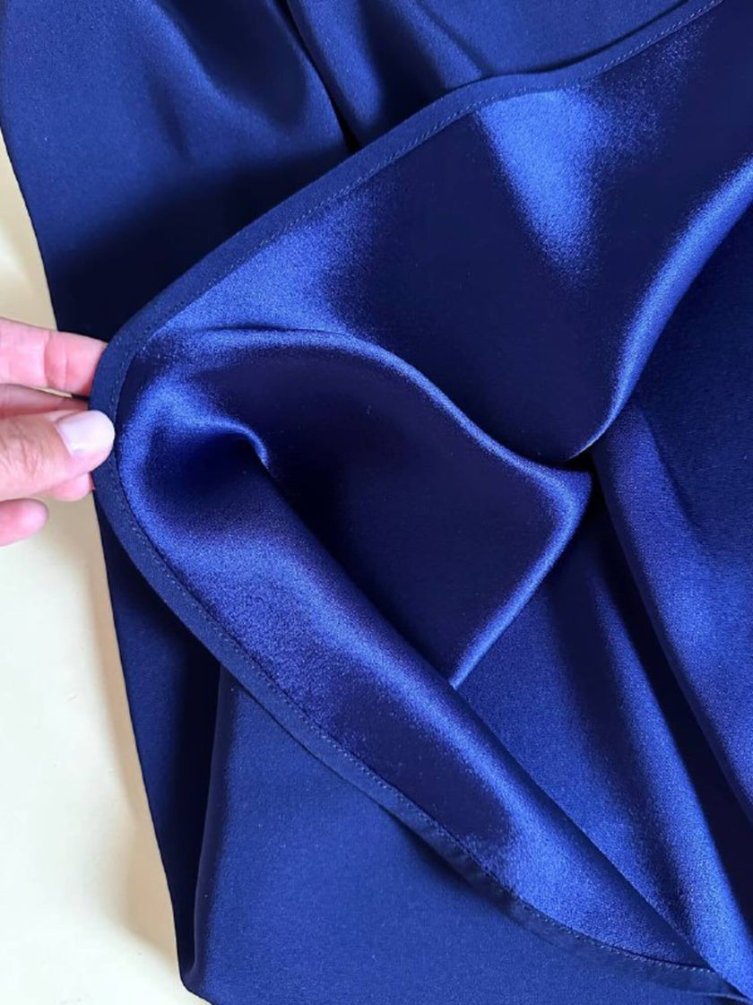 Gonna Yves Saint Laurent modello lungo a portafoglio blu oltremare