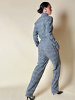Jumpsuit in misto lana fantasia principe di Galles