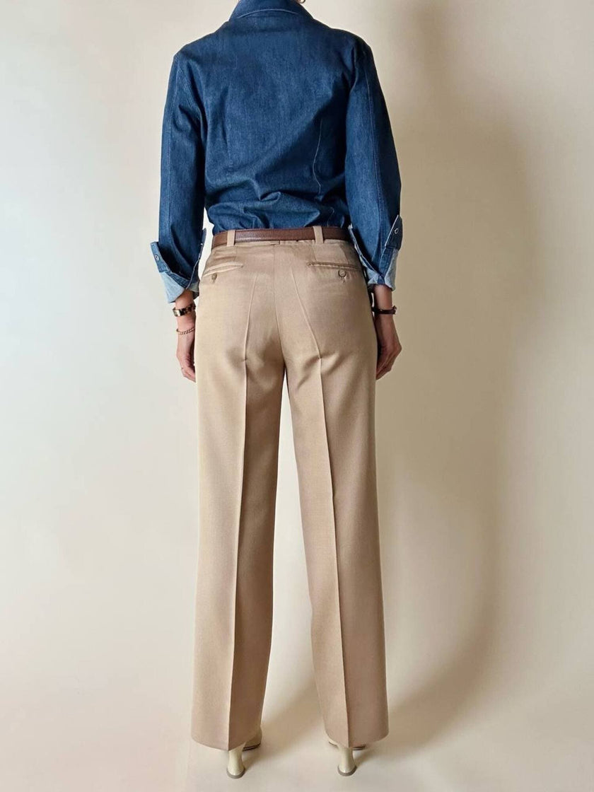 Camicia Fendissime in denim blu con bottoni  moneta da 10 lire
