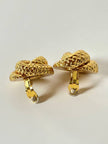 Vintage gold-tone knot clip-on statement earrings