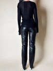 Pantalone vintage Gucci modello a sigaretta in pelle nera