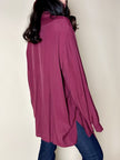 Camicia oversize Fuoriskema in viscosa jacquard color vinaccia