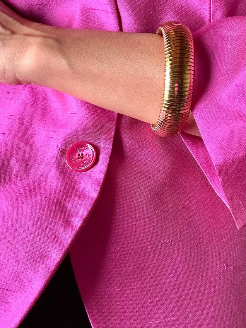 Blazer in shantung di seta ciclamino “Yves Saint Laurent”