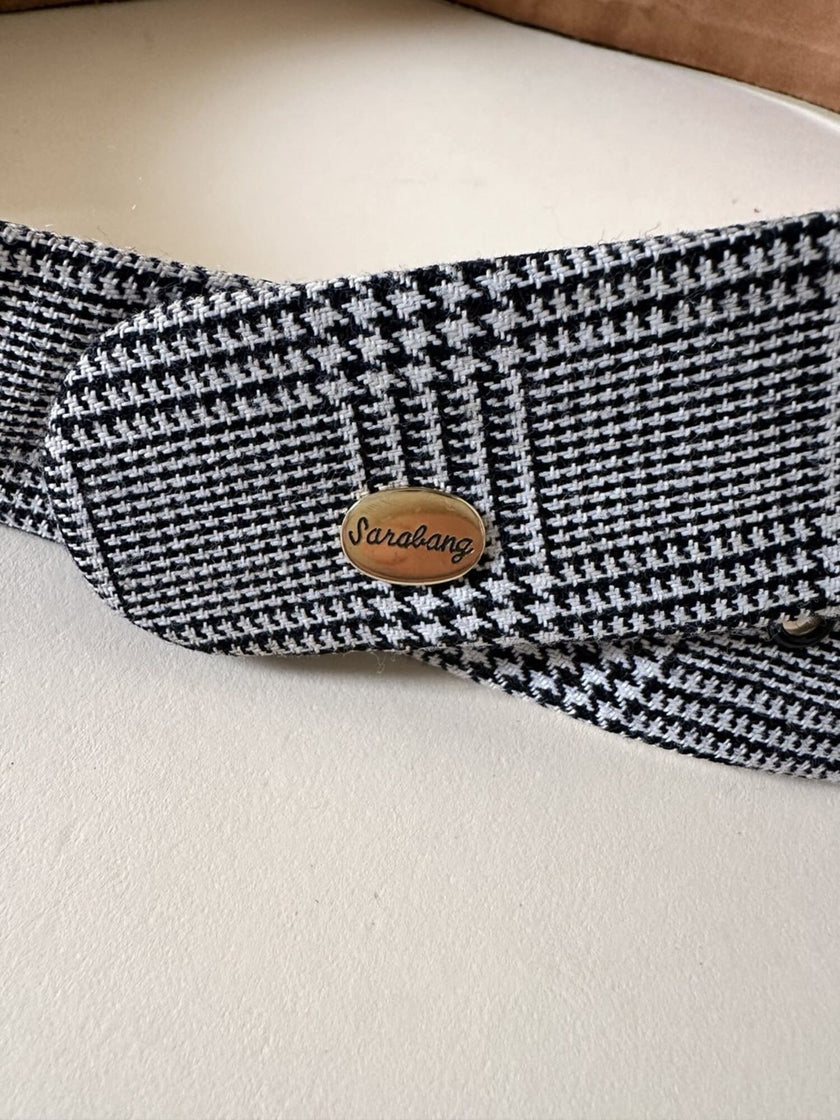 Jumpsuit vintage Sarabang de lana príncipe de Gales con cinturón a juego