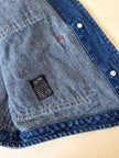 Gilet Valentino Jeans in denim blu slavato con bottoni a chiodo