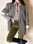 Pantalone a vita alta in corduroy verde oliva Rizzi Sport